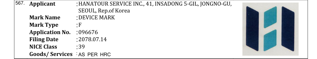Original bulletin entry for DEVICE MARK