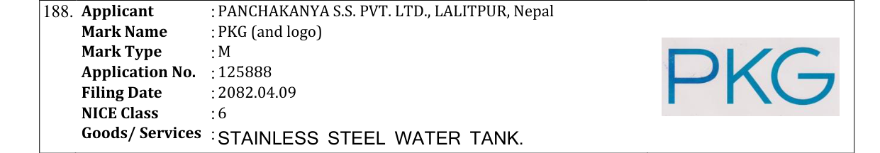 Original bulletin entry for PKG (and logo)