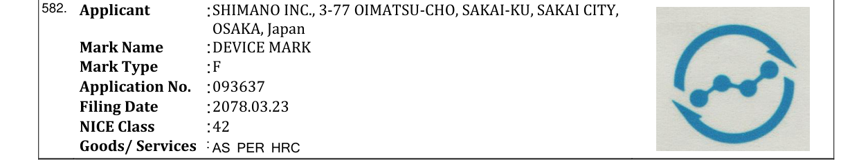 Original bulletin entry for DEVICE MARK