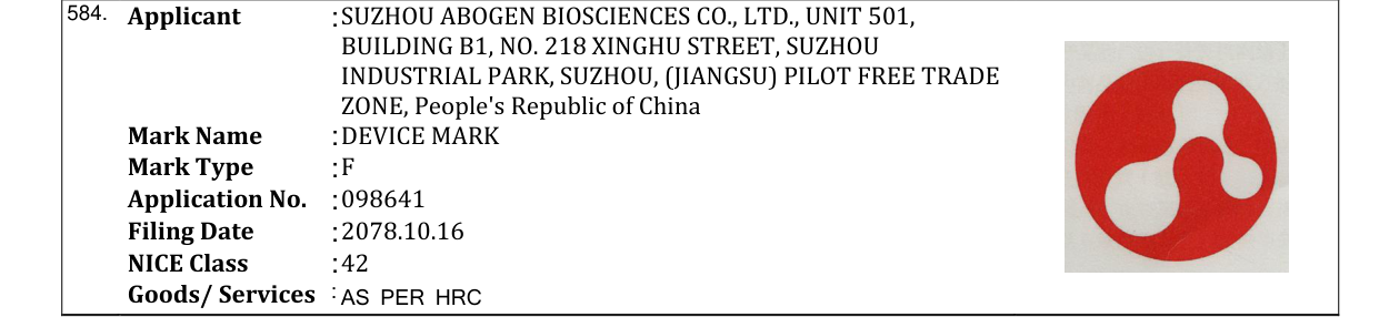 Original bulletin entry for DEVICE MARK