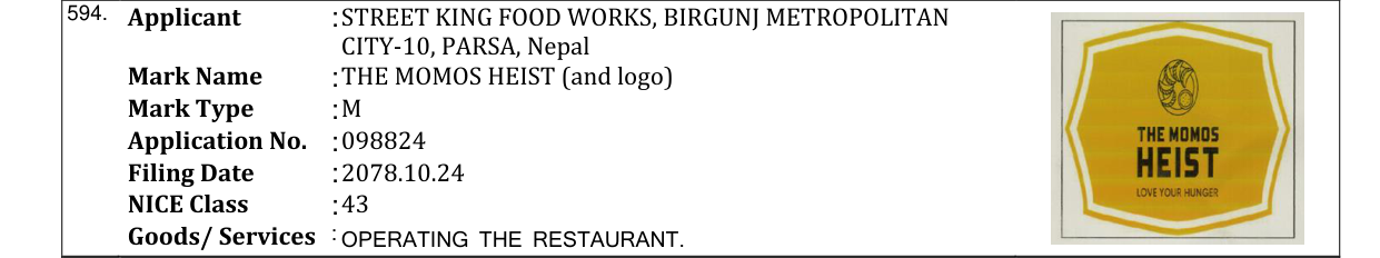 Original bulletin entry for THE MOMOS HEIST (and logo)
