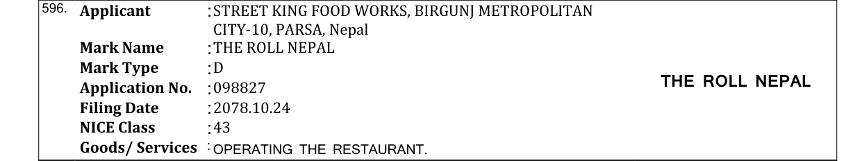 Original bulletin entry for THE ROLL NEPAL