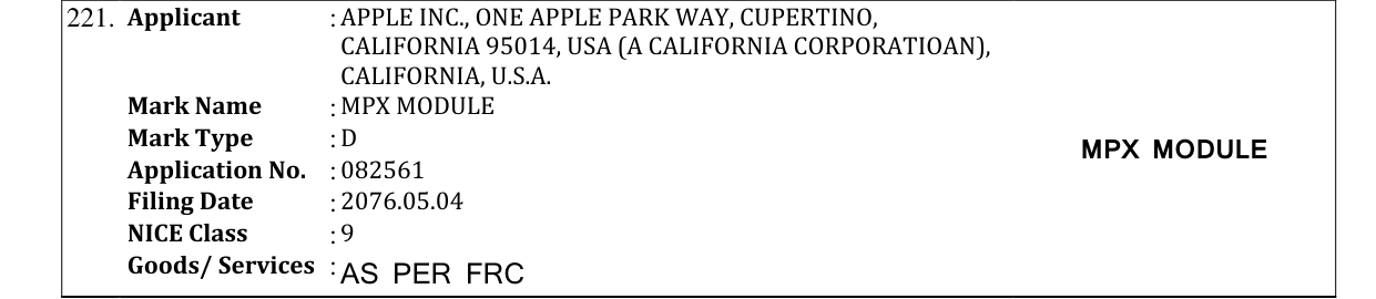 Original bulletin entry for MPX MODULE