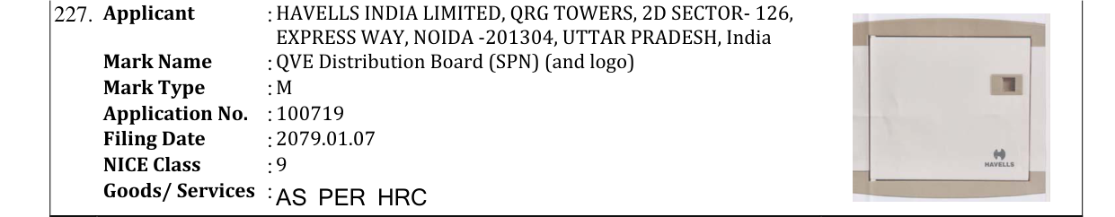 Original bulletin entry for QVE Distribution Board (SPN) (and logo)
