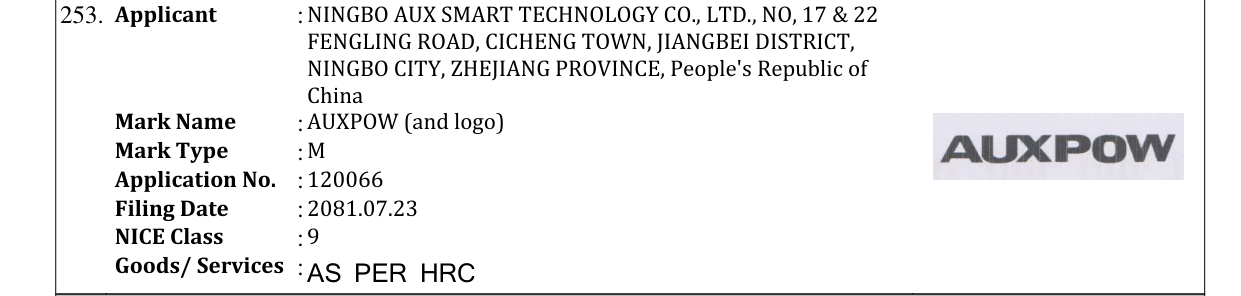 Original bulletin entry for AUXPOW (and logo)