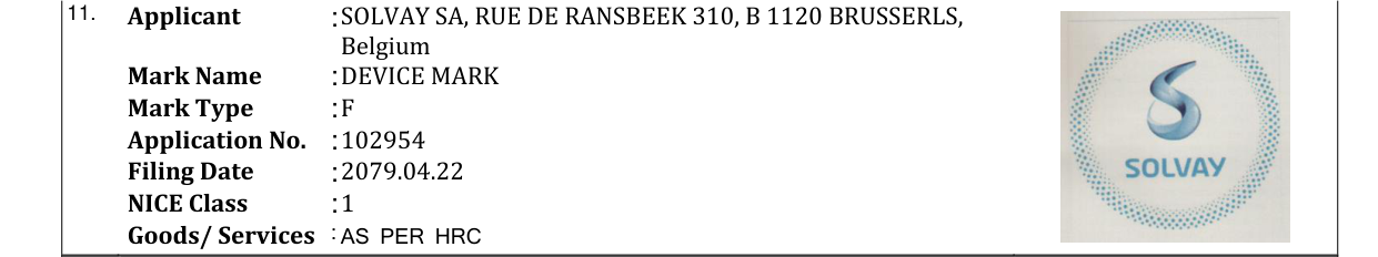 Original bulletin entry for DEVICE MARK