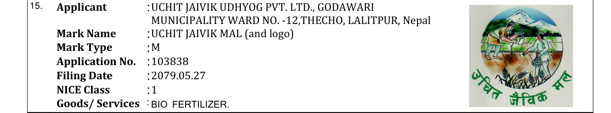 Original bulletin entry for UCHIT JAIVIK MAL (and logo)