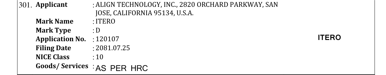 Original bulletin entry for ITERO