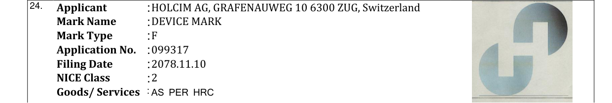 Original bulletin entry for DEVICE MARK