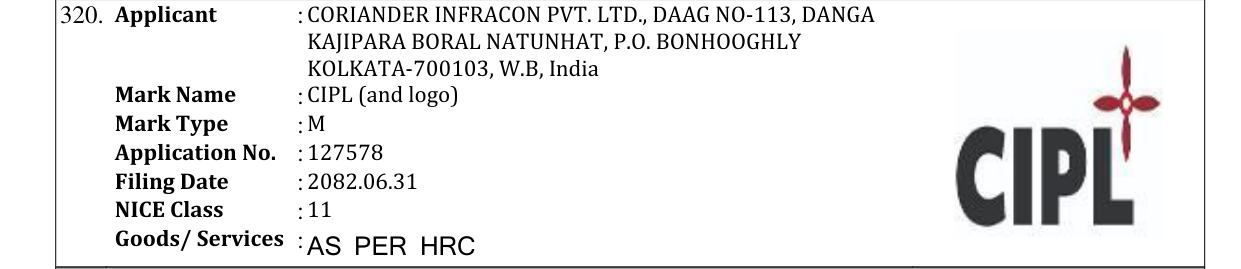 Original bulletin entry for CIPL (and logo)