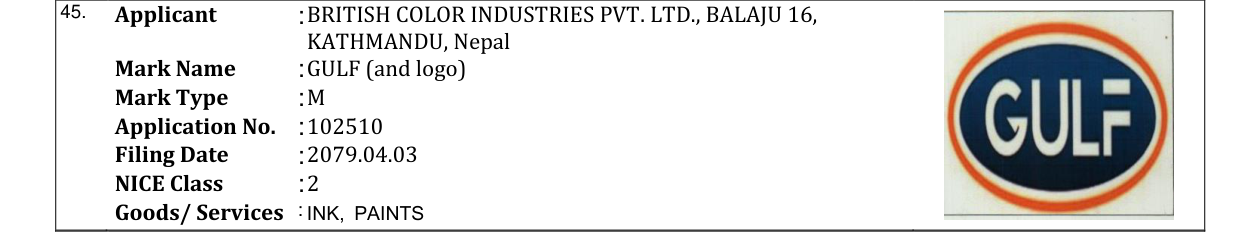 Original bulletin entry for GULF (and logo)