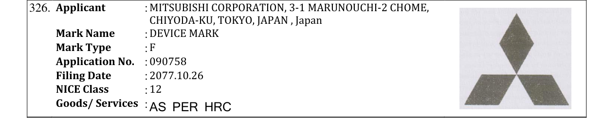 Original bulletin entry for DEVICE MARK