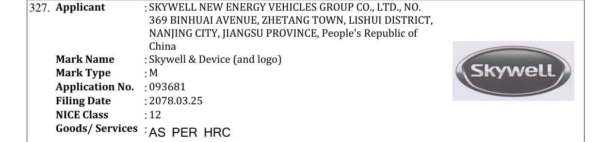 Original bulletin entry for Skywell & Device (and logo)