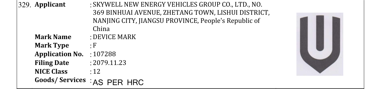 Original bulletin entry for DEVICE MARK