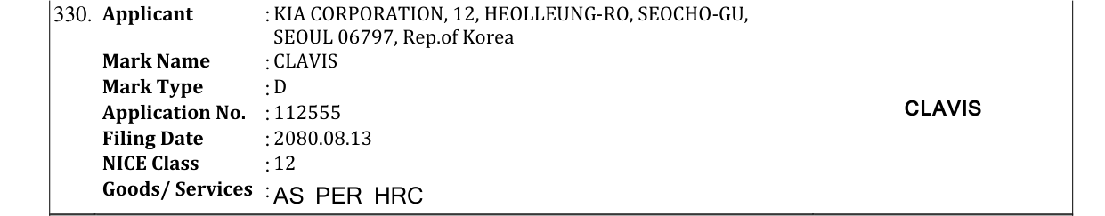 Original bulletin entry for CLAVIS