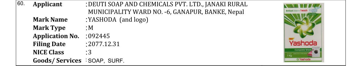 Original bulletin entry for YASHODA (and logo)