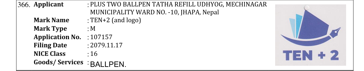 Original bulletin entry for TEN+2 (and logo)