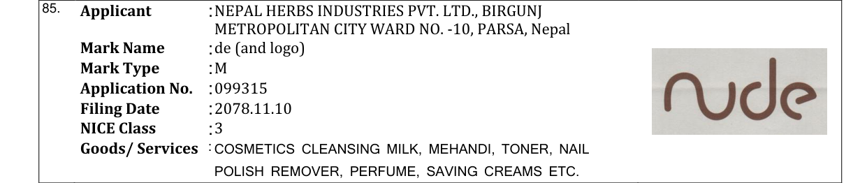 Original bulletin entry for de (and logo)