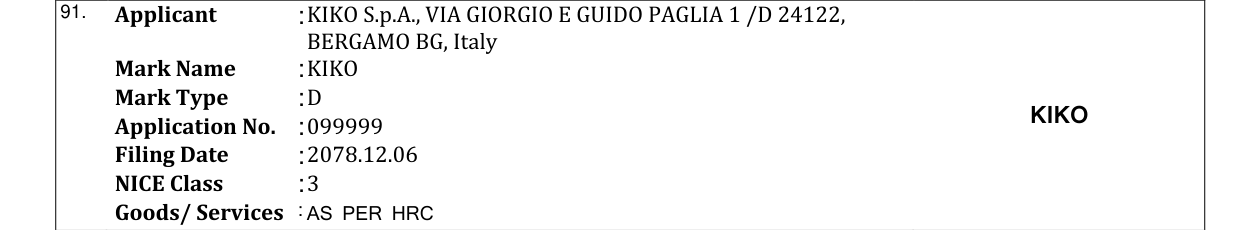 Original bulletin entry for KIKO