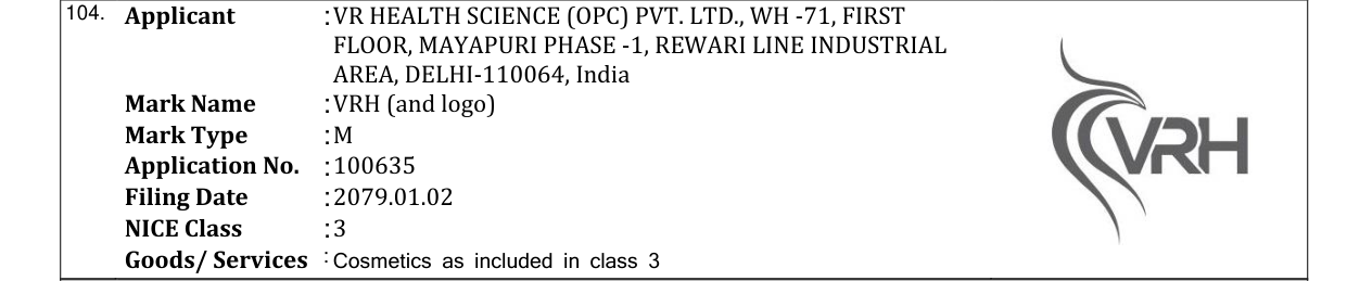 Original bulletin entry for VRH (and logo)