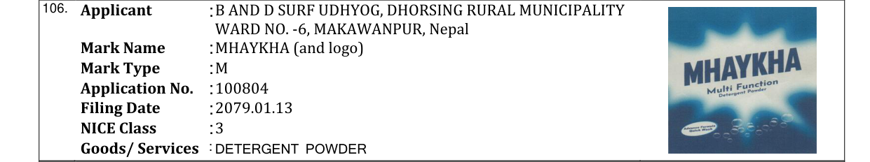 Original bulletin entry for MHAYKHA (and logo)