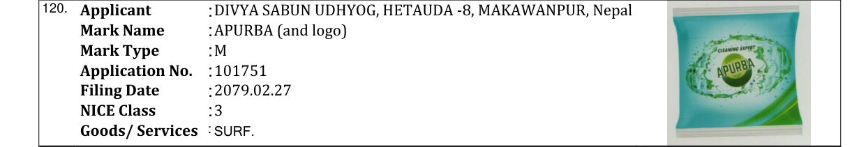 Original bulletin entry for APURBA (and logo)