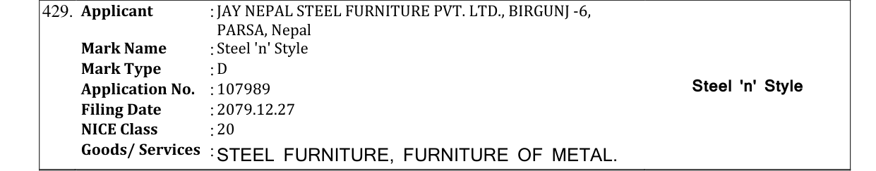 Original bulletin entry for Steel 'n' Style