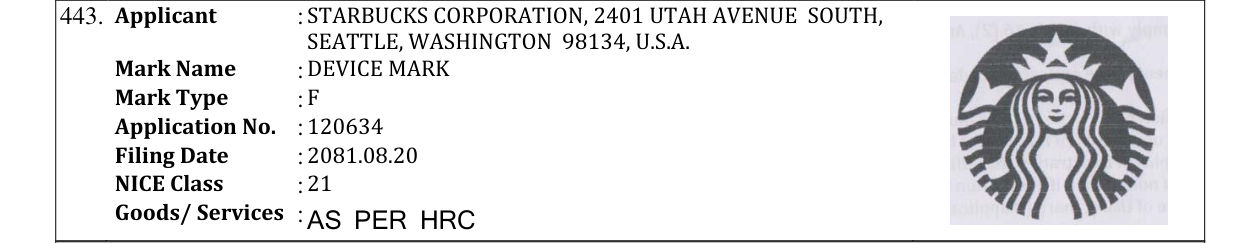 Original bulletin entry for DEVICE MARK