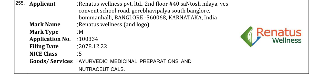 Original bulletin entry for Renatus wellness (and logo)