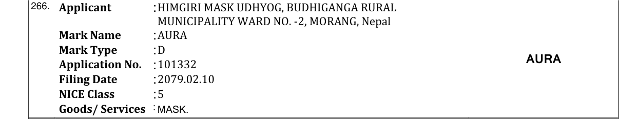 Original bulletin entry for AURA