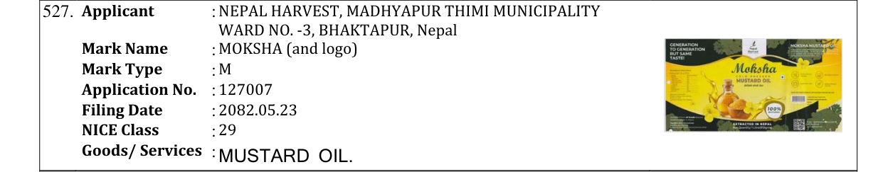Original bulletin entry for MOKSHA (and logo)