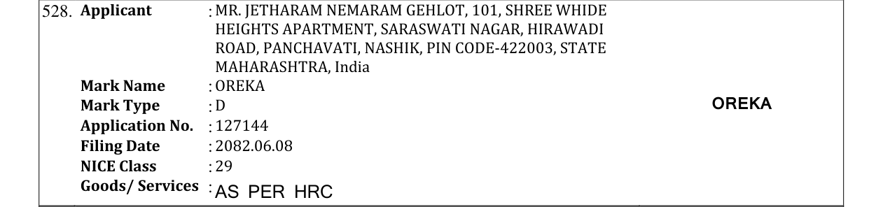 Original bulletin entry for OREKA