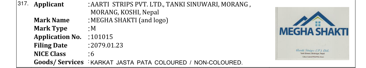 Original bulletin entry for MEGHA SHAKTI (and logo)