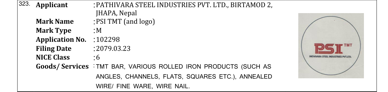 Original bulletin entry for PSI TMT (and logo)