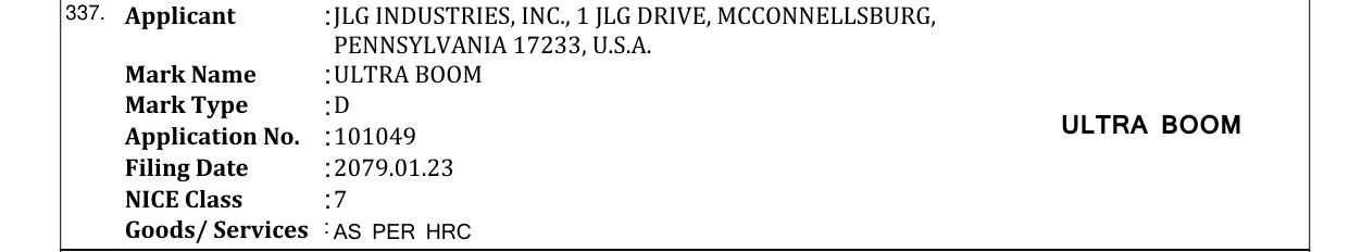 Original bulletin entry for ULTRA BOOM