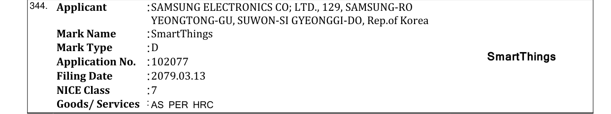 Original bulletin entry for SmartThings