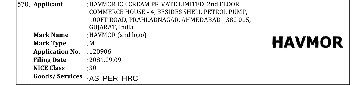 Original bulletin entry for HAVMOR (and logo)