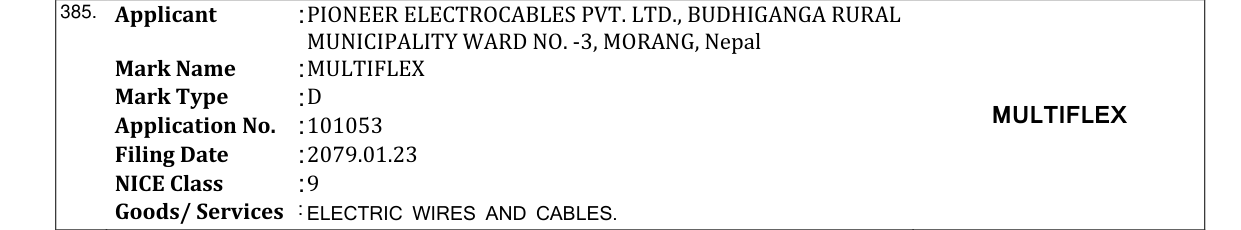 Original bulletin entry for MULTIFLEX