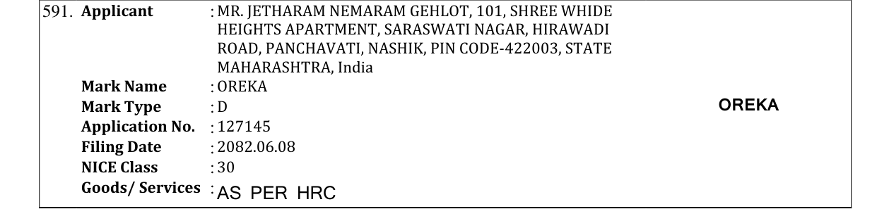 Original bulletin entry for OREKA