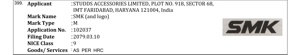 Original bulletin entry for SMK (and logo)
