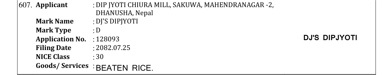 Original bulletin entry for DJ'S DIPJYOTI