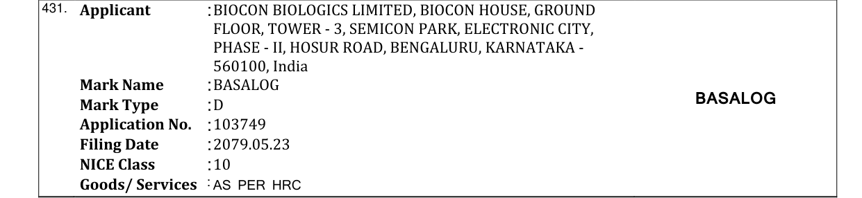 Original bulletin entry for BASALOG