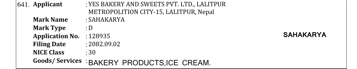 Original bulletin entry for SAHAKARYA
