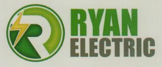 RYAN ELECTRIC (and logo) trademark logo