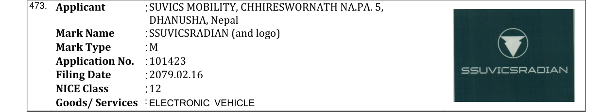 Original bulletin entry for SSUVICSRADIAN (and logo)