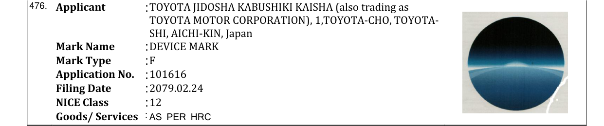 Original bulletin entry for DEVICE MARK