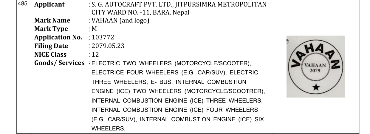 Original bulletin entry for VAHAAN (and logo)