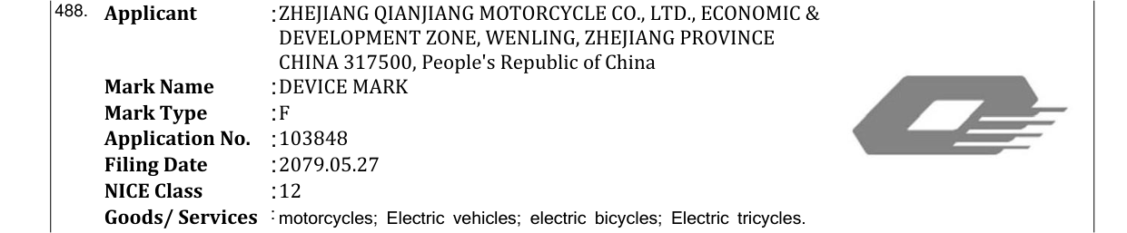 Original bulletin entry for DEVICE MARK
