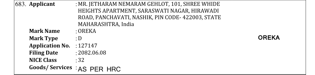 Original bulletin entry for OREKA