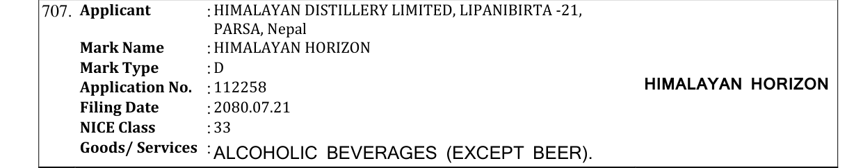 Original bulletin entry for HIMALAYAN HORIZON